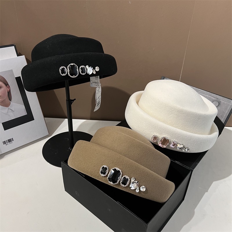 Fedora Hat Wool - Wysokiej jakości wełniany cylinder z dżetami,