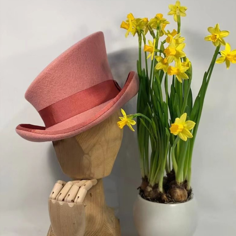 Fedora Hat Wool - Wełniany kapelusz z filcu z niebieską