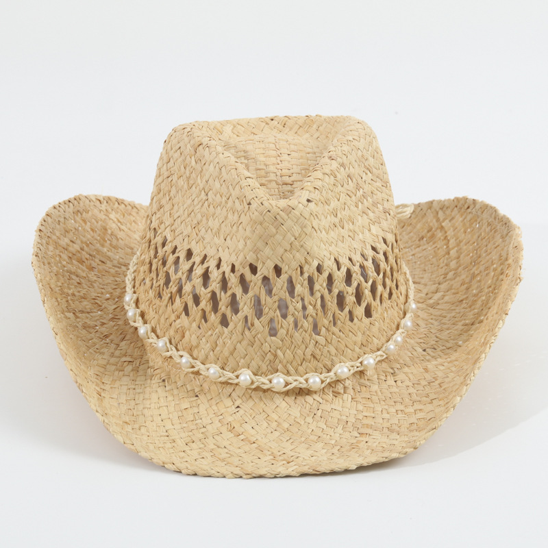 Cowboy Hat Straw - Unisexowy nowy kapelusz kowbojski ze słomy,